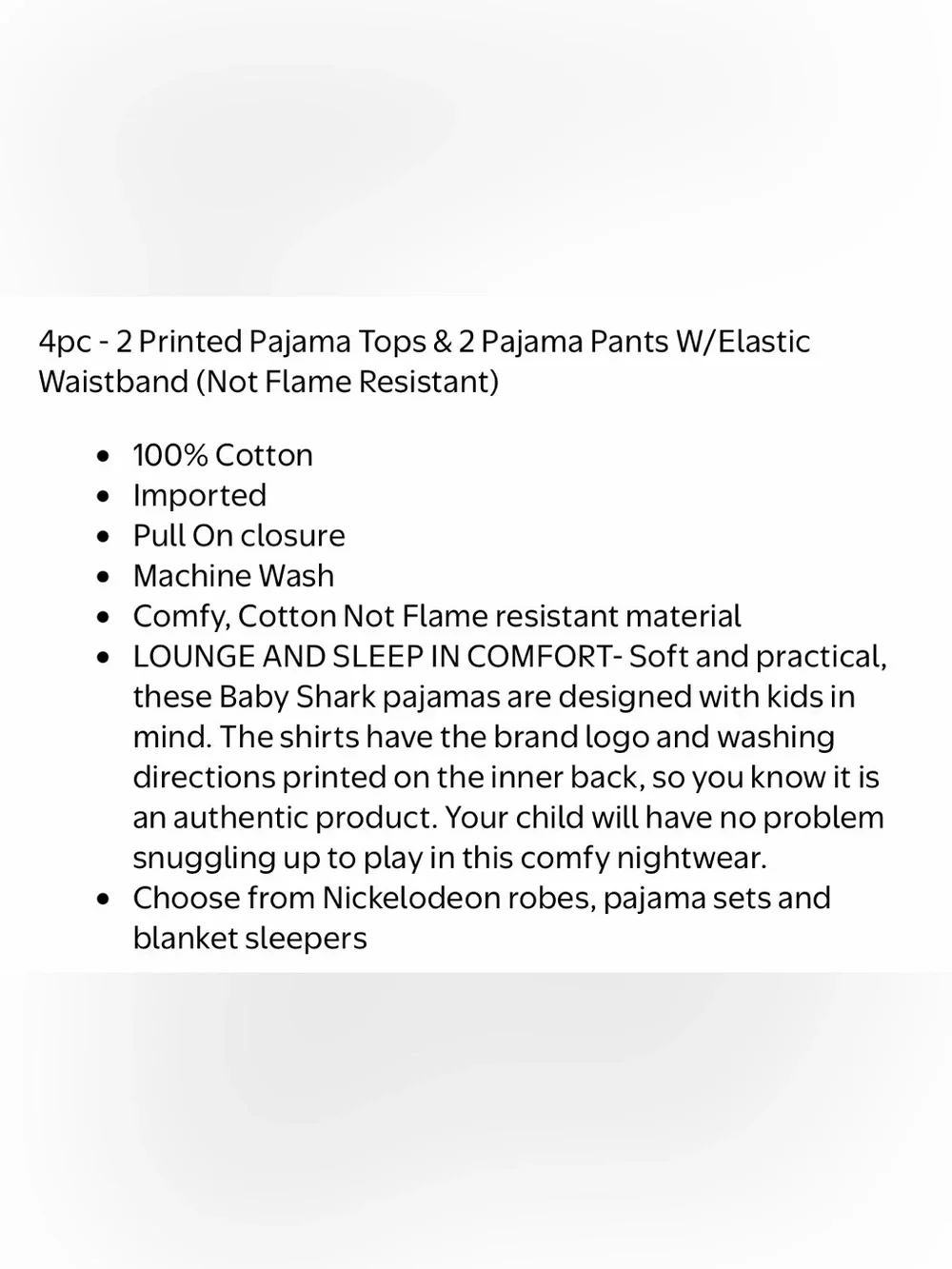 Nickelodeon Baby Shark 2-Pack 100% Cotton Unisex Pajama Set